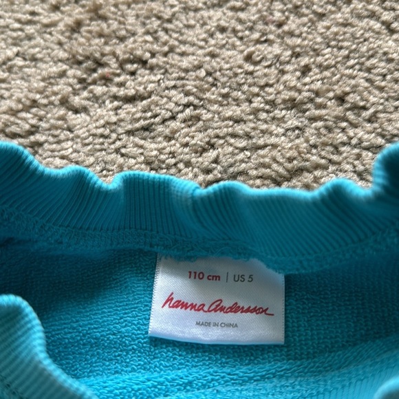 Hanna Andersson Blue Rainbow Print Crewneck Sweatshirt - Picture 3 of 7